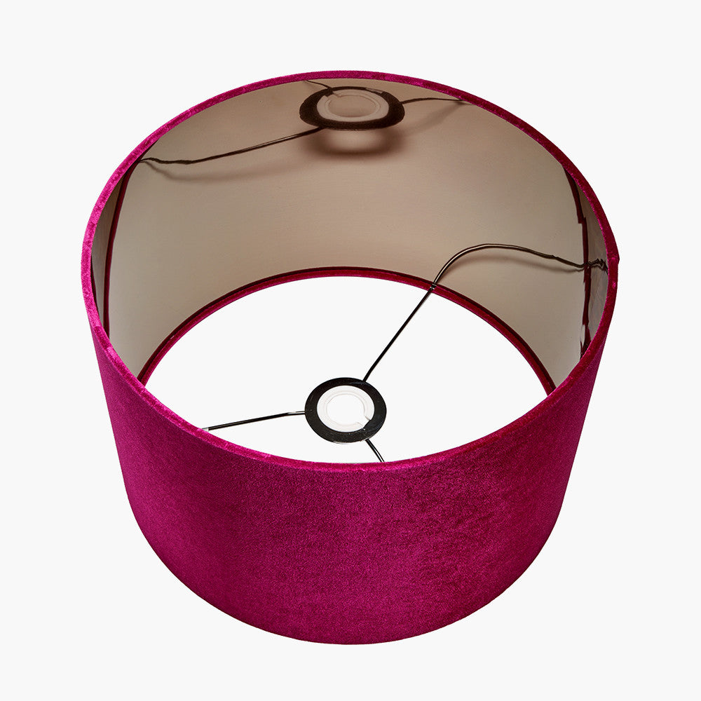 Bow Raspberry Velvet Cylinder Lamp Shade Various Size Options