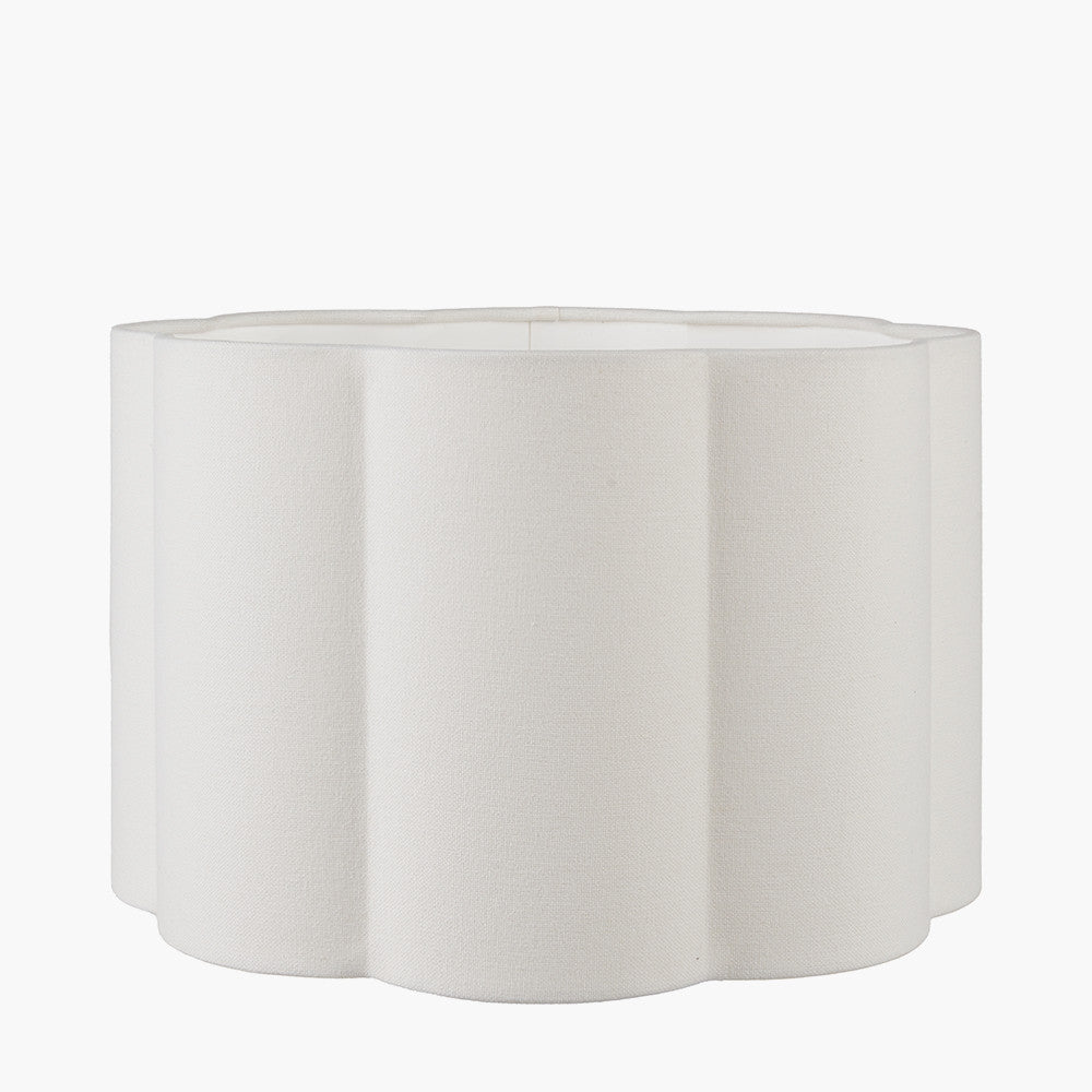 Bloom White Handloom Scalloped Cylinder Lamp Shade Various Size Options