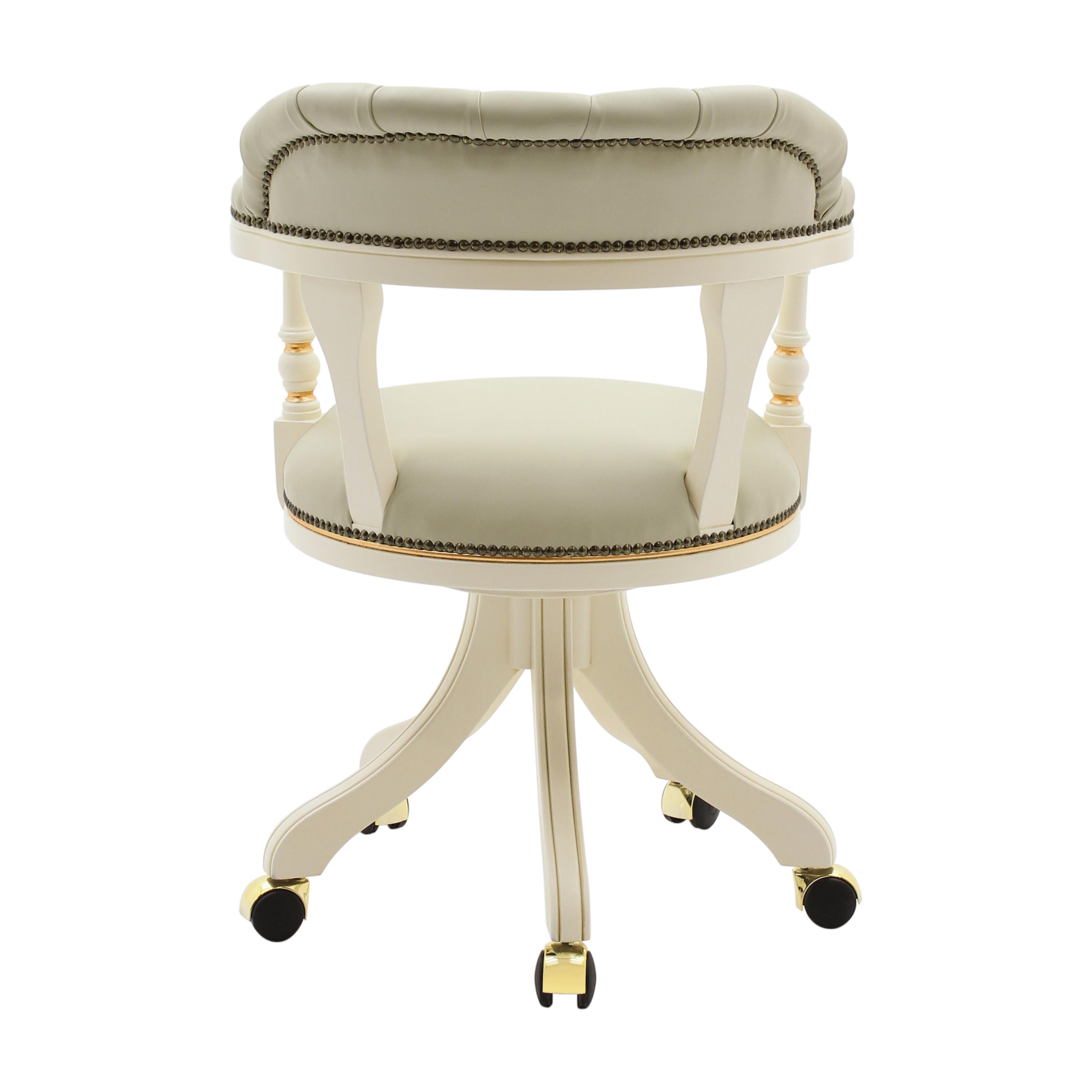 Eleonora Bespoke Upholstered Luxury Executive Curved Back Swivel Office Desk Chair MS153P Custom Made To Order