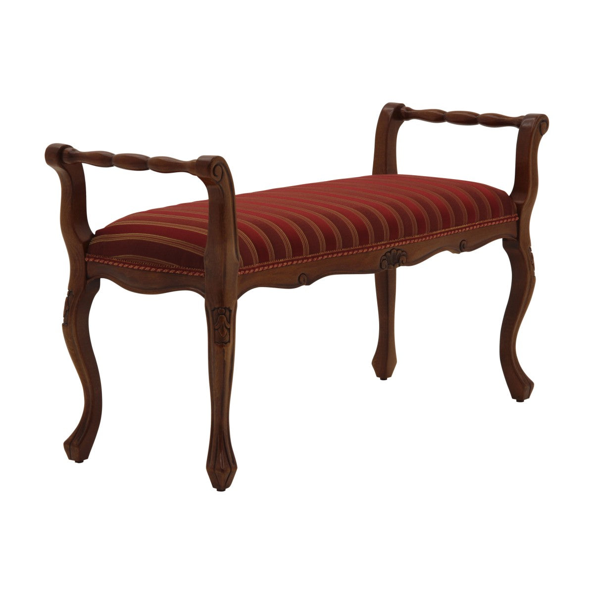 Onda Bespoke Upholstered French Carved Scroll Arm Bench MS132Q Custom Made To Order