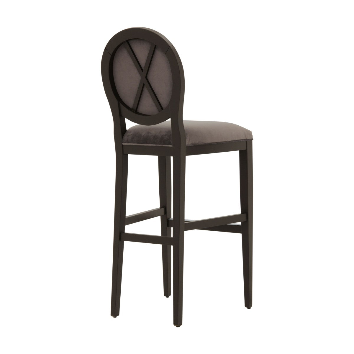 Anello Bespoke Upholstered Oval X Carved Back Kitchen Barstool MS319B Custom Made To Order