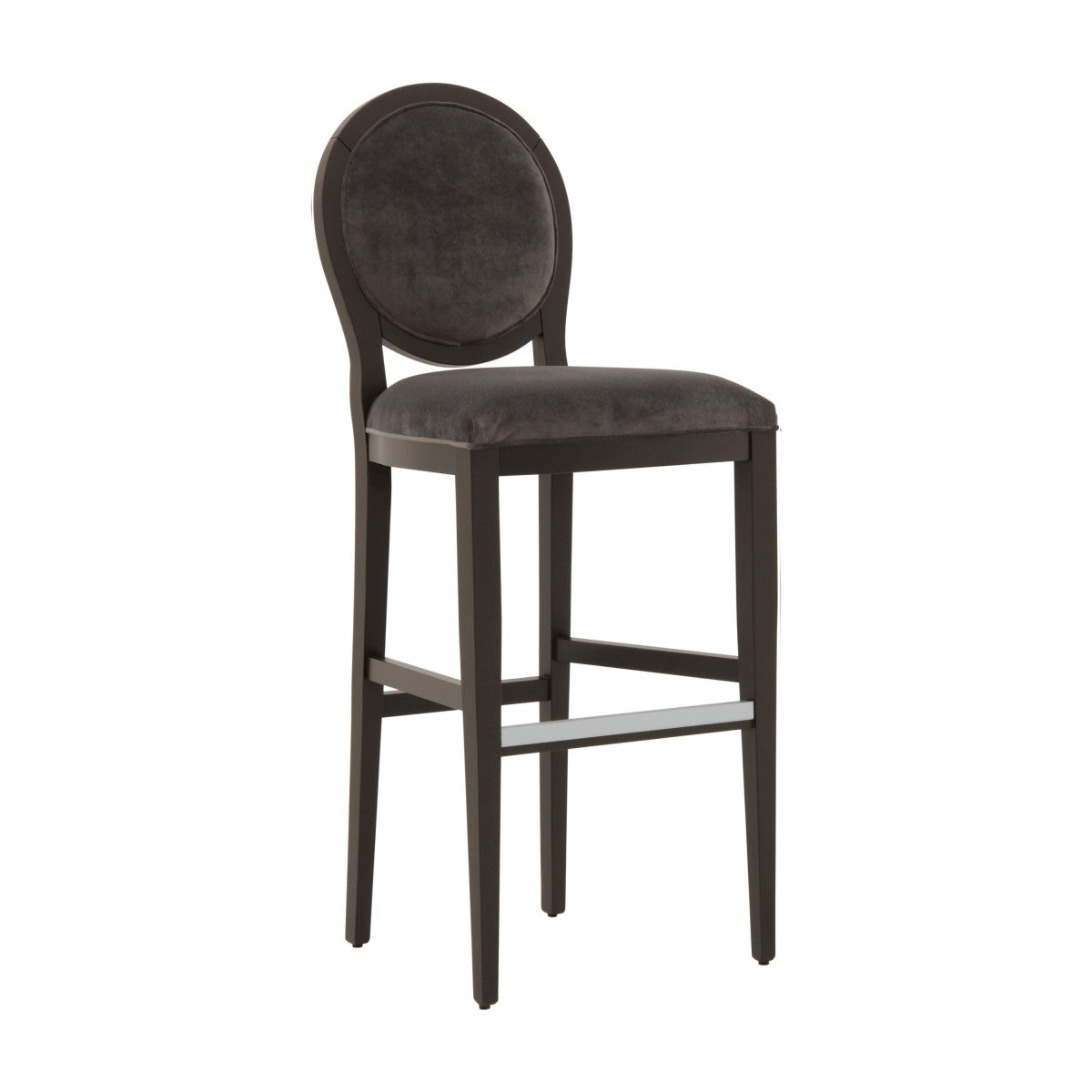 Anello Bespoke Upholstered Oval X Carved Back Kitchen Barstool MS319B Custom Made To Order