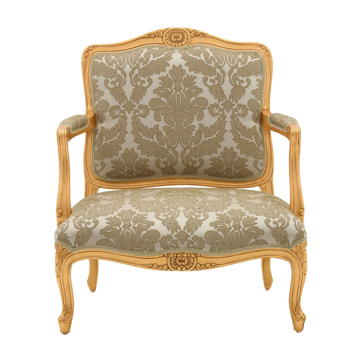 Jaques Bespoke Upholstered French Style Armchair With Open Arms MS114P Custom Made To Order
