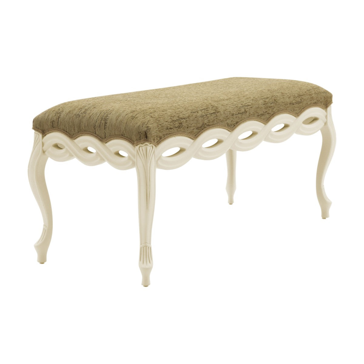 Intreccio Bespoke Upholstered Luxury Carved Statement Bench MS310Q Custom Made To Order