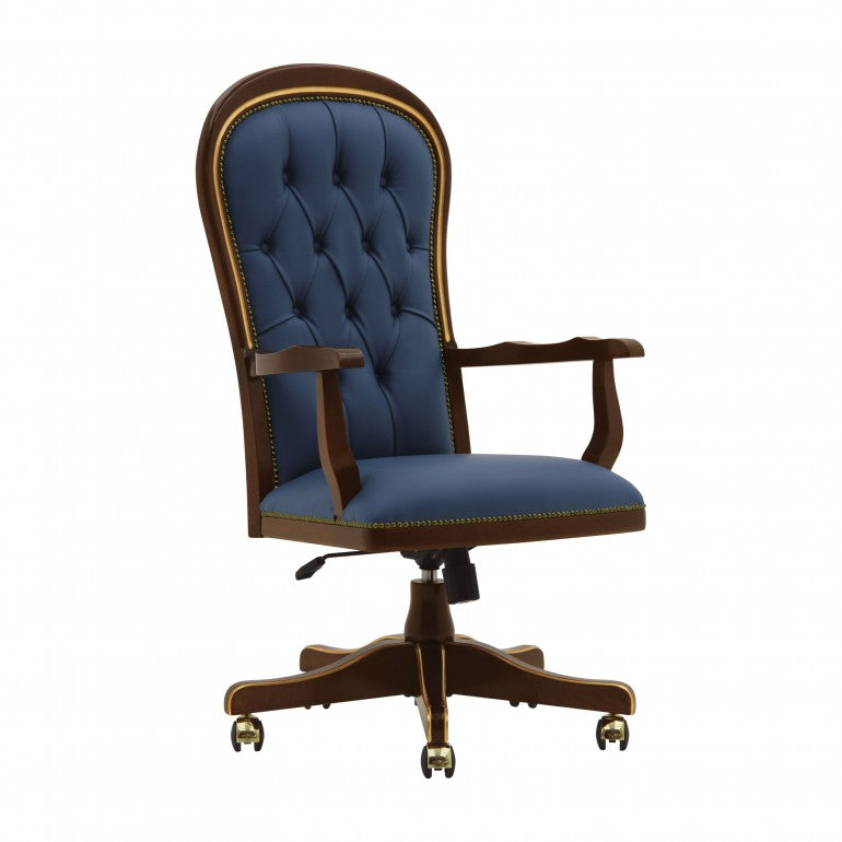 Diderot Bespoke Upholstered Luxury Executive Swivel Office Desk Chair MS316P Custom Made To Order