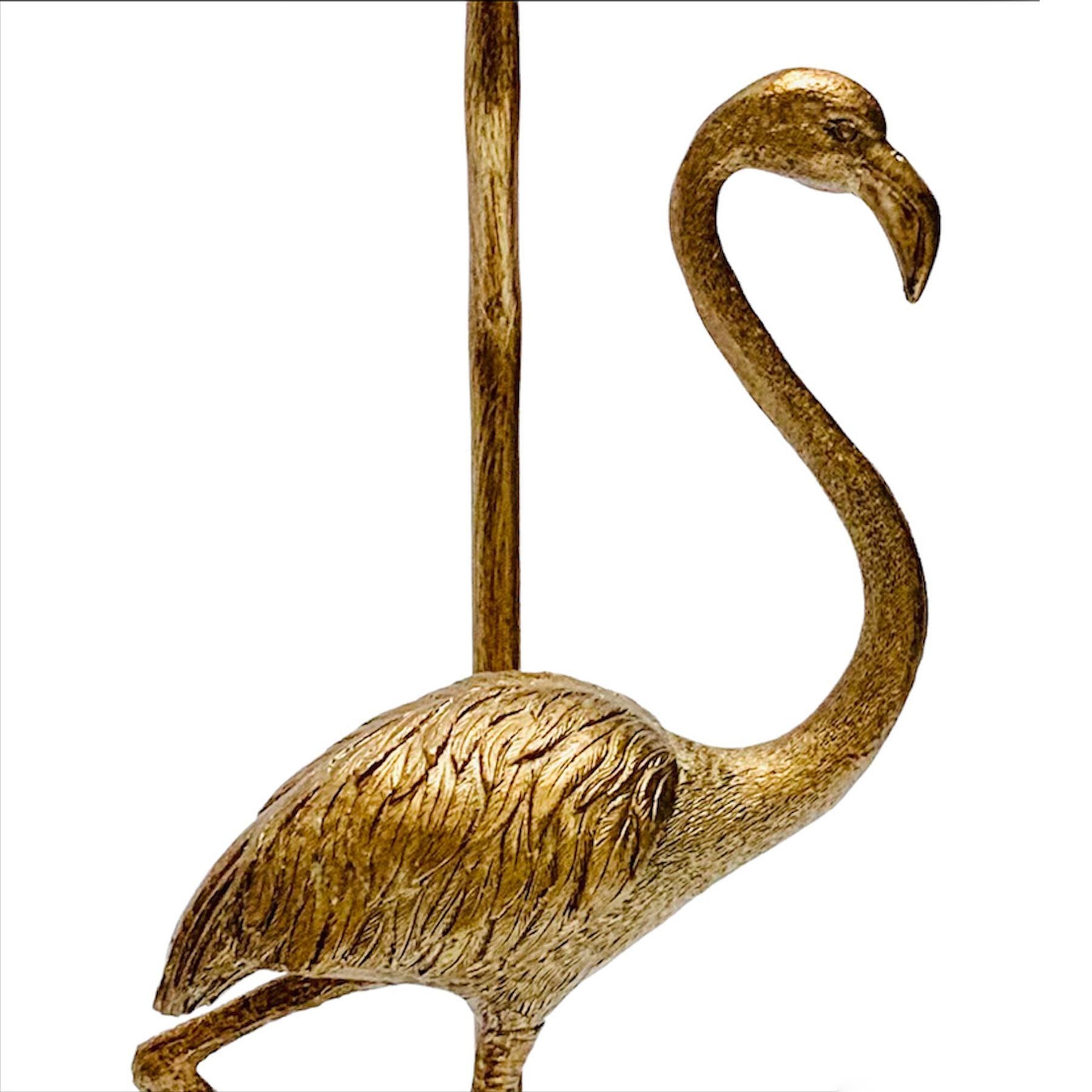 Antique Gold Flamingo Lamp With Cayenne Velvet Shade MH20224